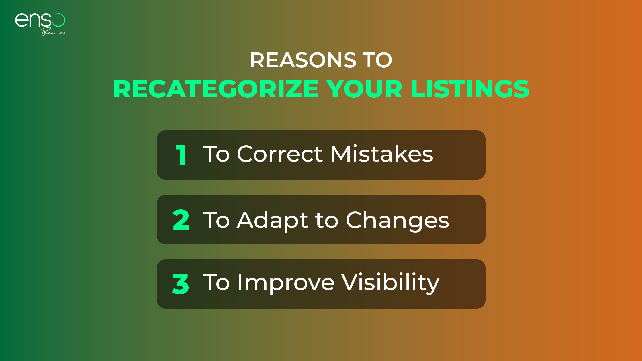 reasons to recategorize your listings
