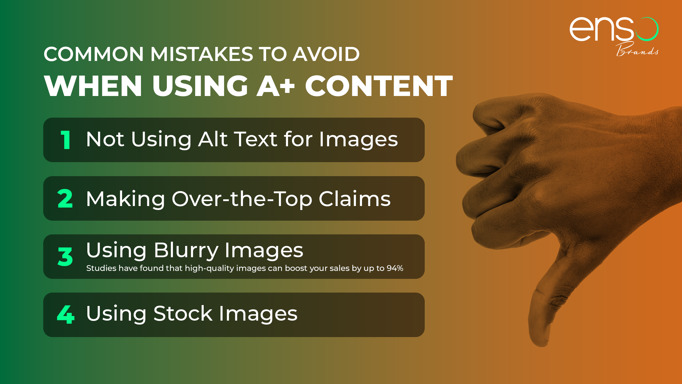 Common mistakes to avoid when using A+ content