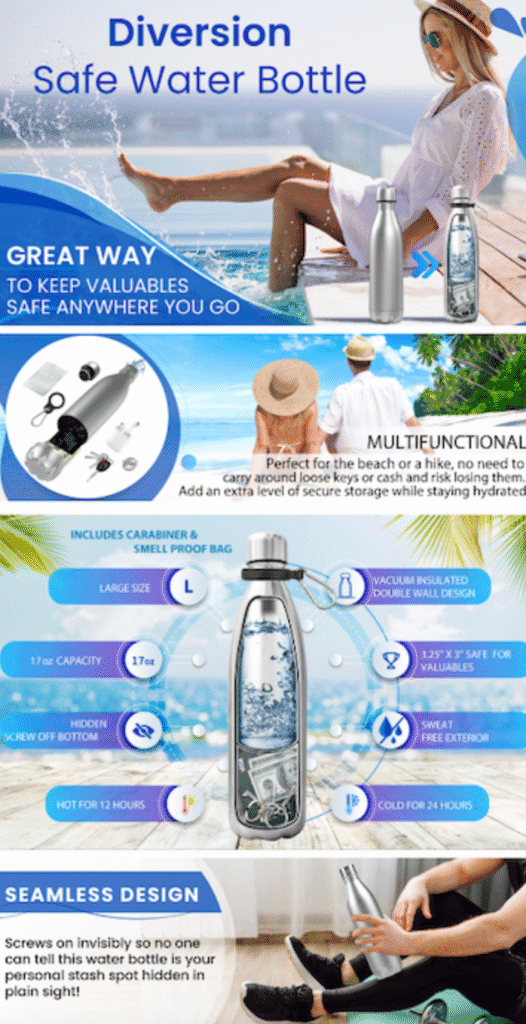Travah Diversion Safe Water Bottle A+ Content example